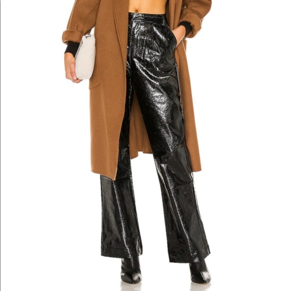 KENDALL + KYLIE Women's Vegan Leather Wide Leg Pant NWT Size Large Misses